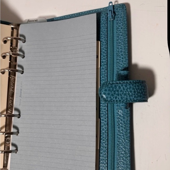 Filofax Personal Size Finsbury Organizer Diary Blue Leather, perfect condition - Picture 3 of 7
